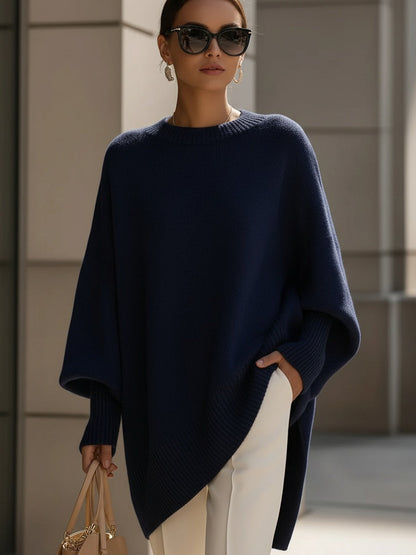 Ludwika Oversizowy Sweter z Szerokim Dekoltem