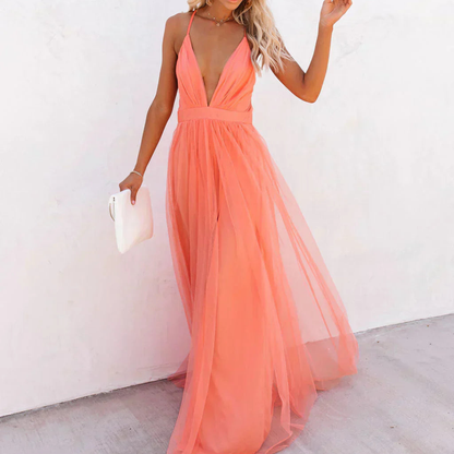 Gabriela | Sukienka maxi Koralowy Blask