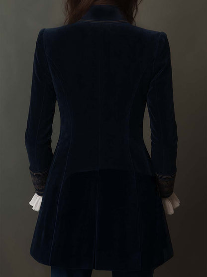 Vintage long embroidered women's blazer
