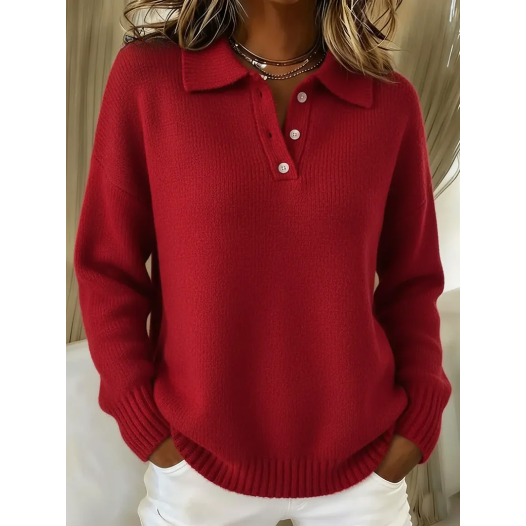 Maryna Miękki Sweter Polo