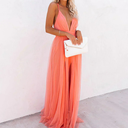 Gabriela | Sukienka maxi Koralowy Blask