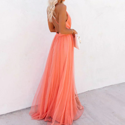 Gabriela | Sukienka maxi Koralowy Blask