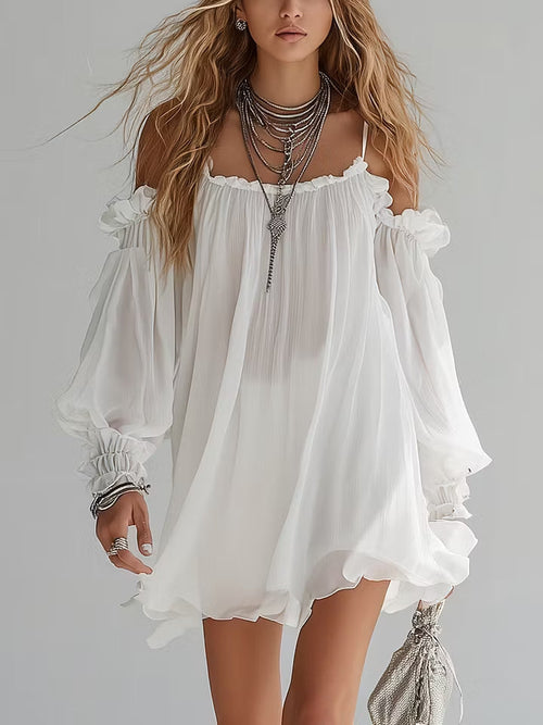 SYLWESTER | Boho biel z odkrytymi ramionami