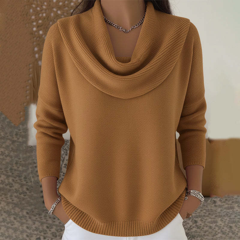 Sweter Jola z drapowanym kołnierzem