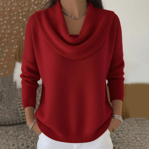 Sweter Jola z drapowanym kołnierzem
