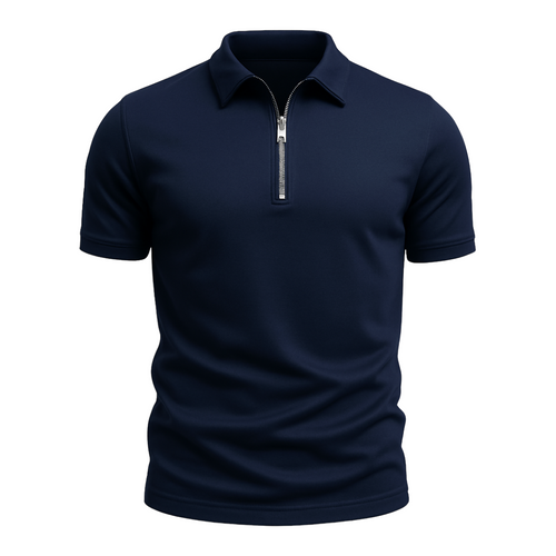 Classic zip-up polo shirt