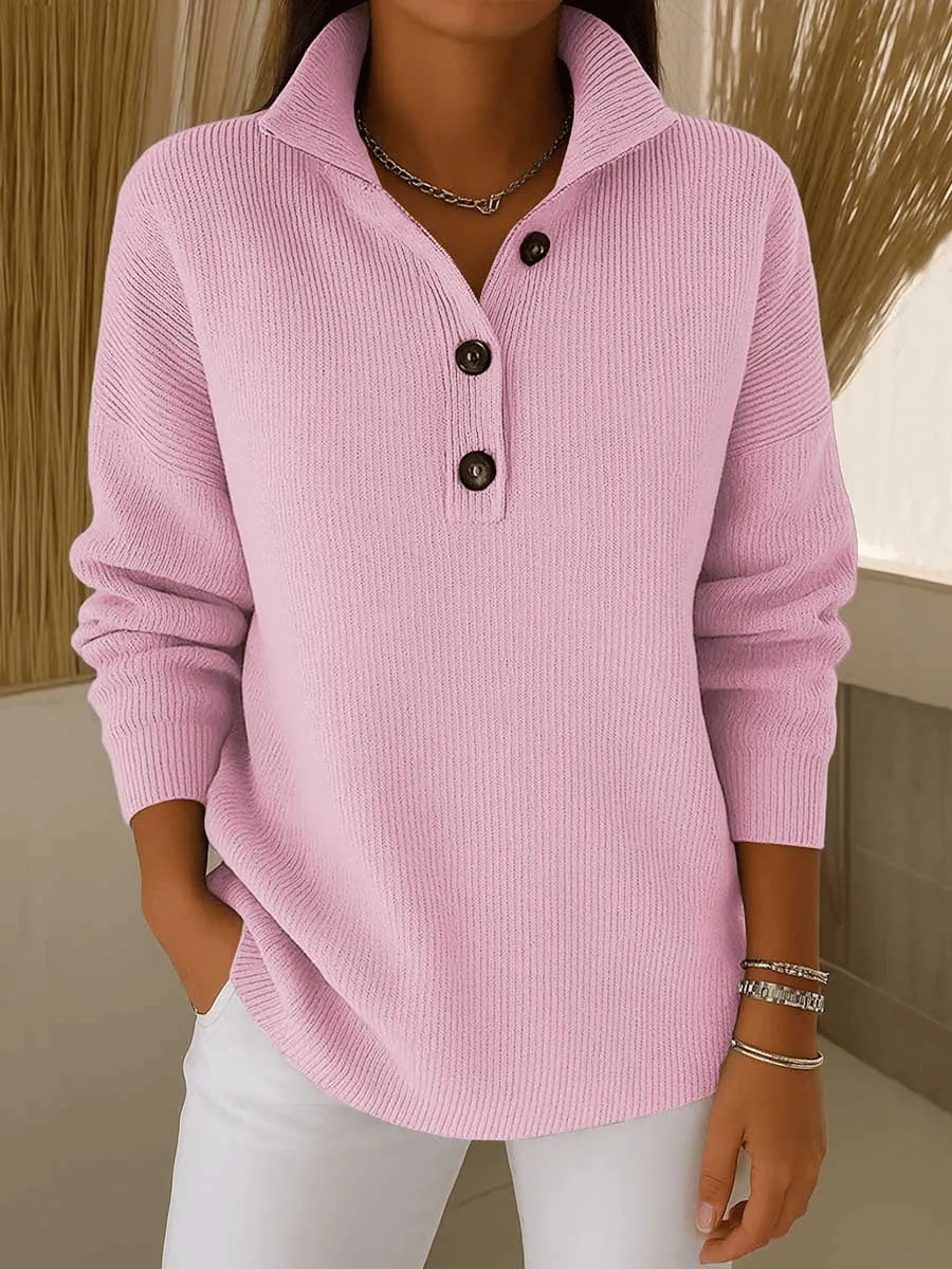 Sweter polo Amelia z dekoltem w serek