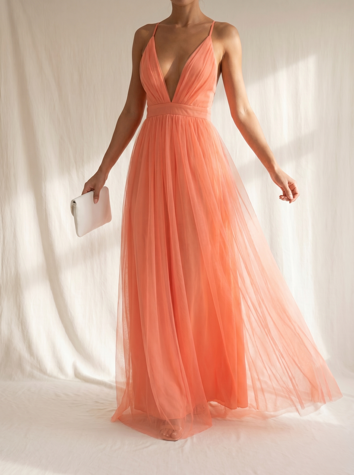 Gabriela | Sukienka maxi Koralowy Blask