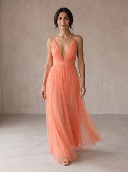 Gabriela | Sukienka maxi Koralowy Blask